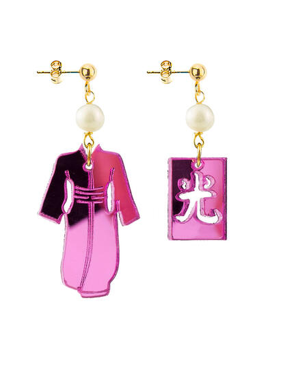 Orecchini Kimono Plexi Mini Fucsia - Lebole Maison