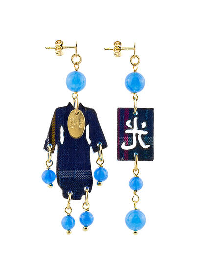 Orecchini Kimono Plexi Mini Azzurro - Lebole Maison
