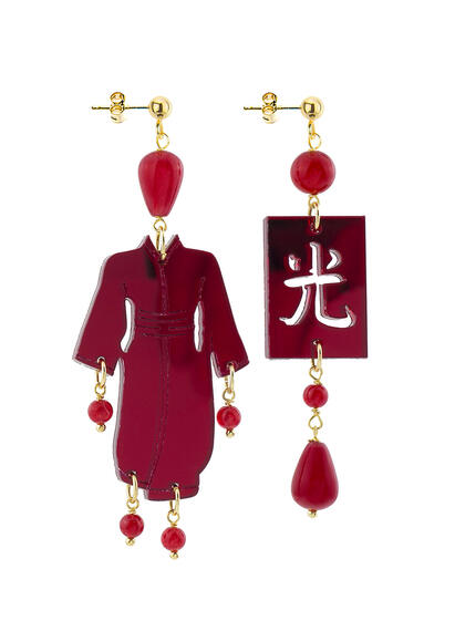 Orecchini Kimono Plexi Piccolo Rubino - Lebole Maison