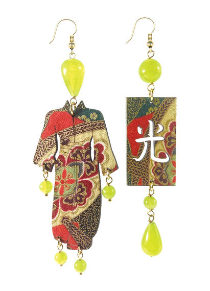 Orecchini Kimono Grande Verde Acido - Lebole Maison