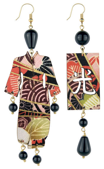 Orecchini Kimono Grande Nero - Lebole Maison