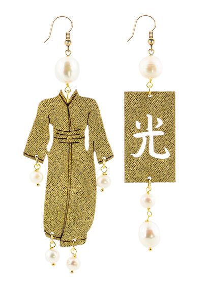 Orecchini Kimono Grande Oro Perla - Lebole Maison