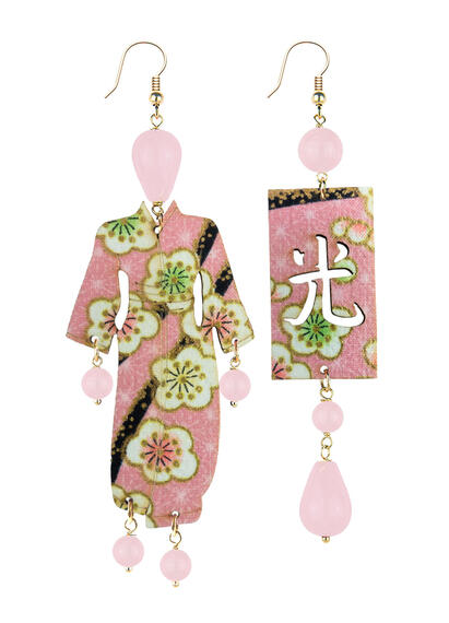 Orecchini Kimono Grande Rosa - Lebole Maison