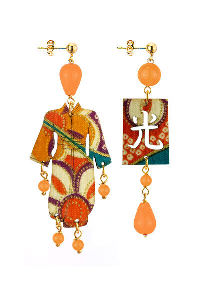 Orecchini Kimono Piccolo Arancio - Lebole Maison
