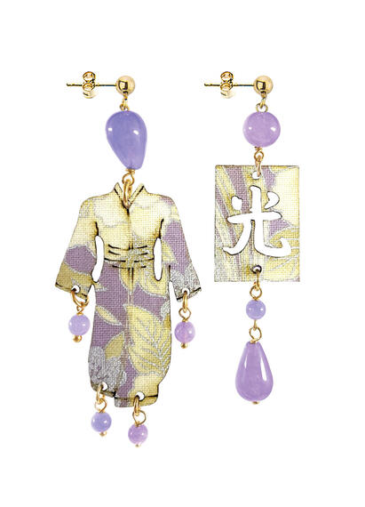 Small Lilac Kimono Earrings - Lebole Maison