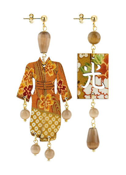Orecchini Kimono Piccolo Marrone - Lebole Maison