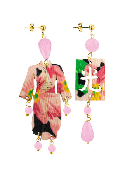 Orecchini Kimono Piccolo Rosa Fluo - Lebole Maison