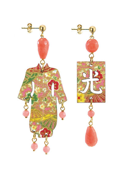 Small Pink Kimono Earrings - Lebole Maison