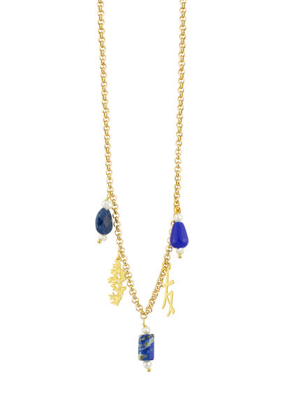 Collana Kanji Amicizia Elementi Blu - Lebole Maison