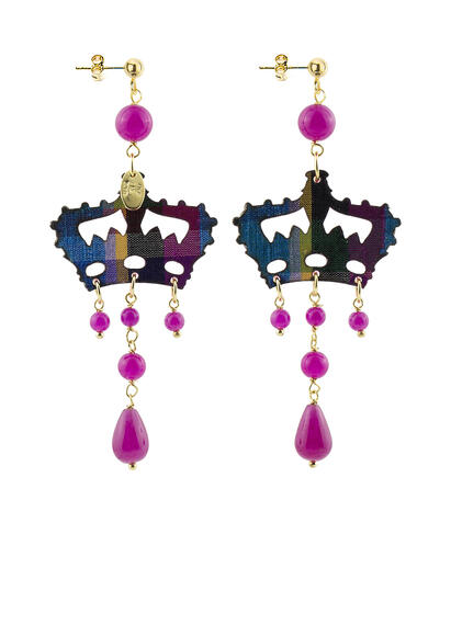 Orecchini Kaguya Corona Plexi Fucsia - Lebole Maison