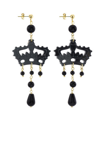 Orecchini Kaguya Corona Plexi Nero - Lebole Maison
