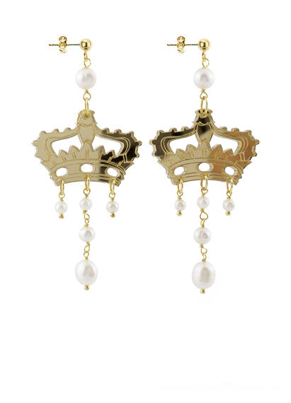 Orecchini Kaguya Corona Plexi Perla - Lebole Maison