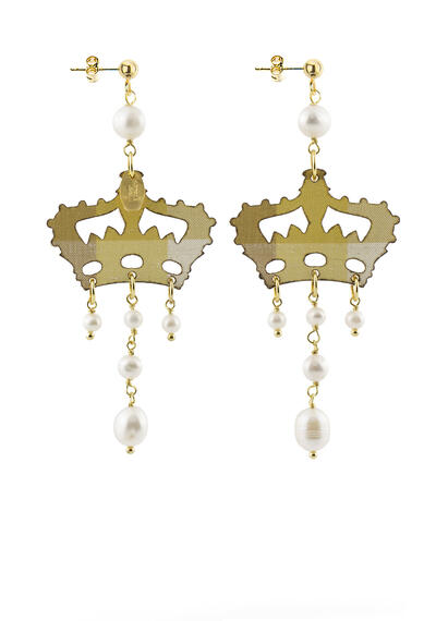 Orecchini Kaguya Corona Plexi Perla - Lebole Maison