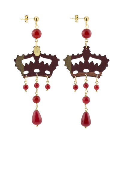 Orecchini Kaguya Corona Plexi Rubino - Lebole Maison