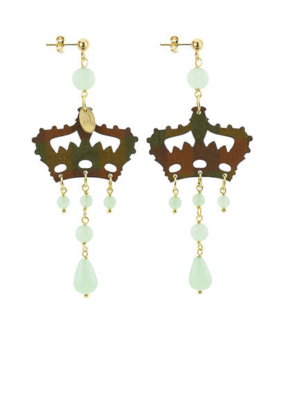 Orecchini Kaguya Corona Plexi Verde Giada - Lebole Maison