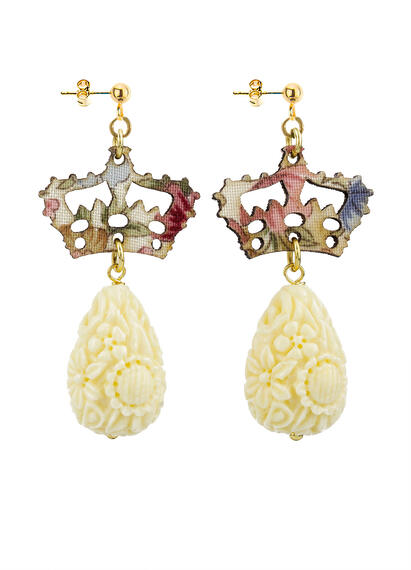 Orecchini Kaguya Corona Mini Bianco - Lebole Maison