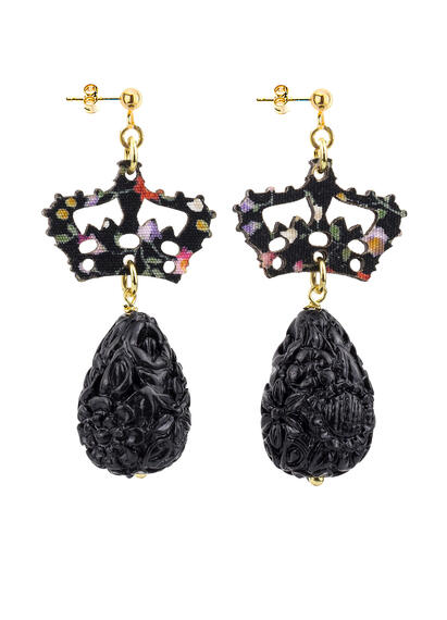 Orecchini Kaguya Corona Mini Nero - Lebole Maison