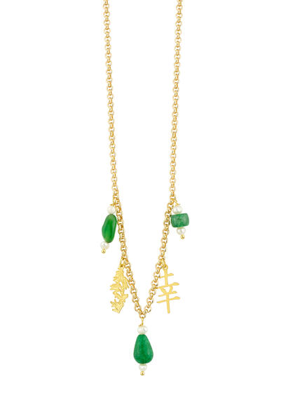 Collana Kanji Fortuna Elementi Verde - Lebole Maison