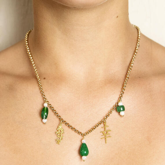 Collana Kanji Fortuna Elementi Verde - Lebole Maison