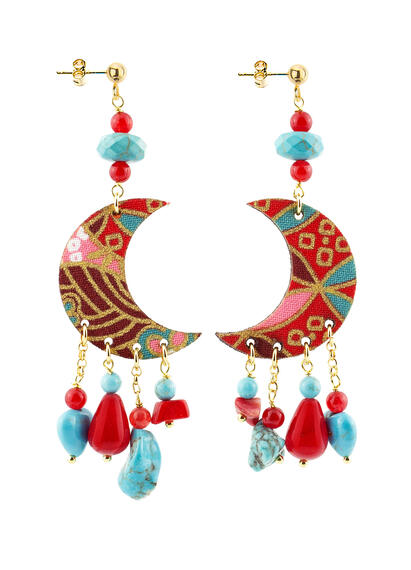 Orecchini Kaguya Luna Turchese - Lebole Maison