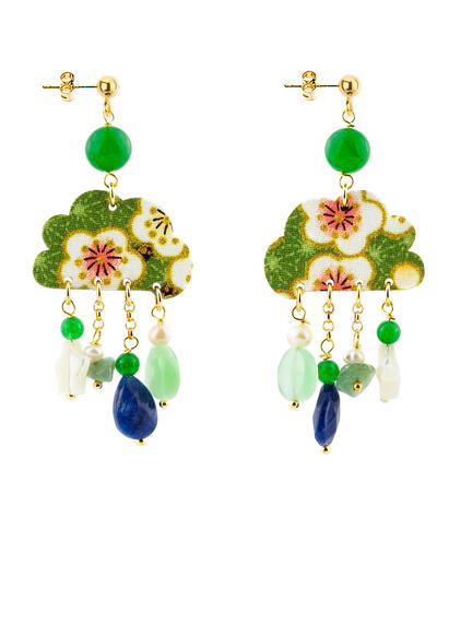 Orecchini Kaguya Nuvola Verde - Lebole Maison