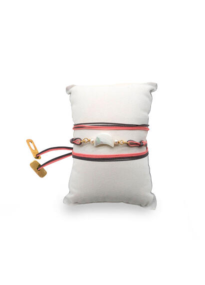 Bracciale Luna Grigio E Rosa - Lebole Maison