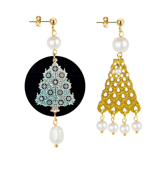 Orecchini Circle Piccolo Albero Di Natale Perla - Lebole Maison
