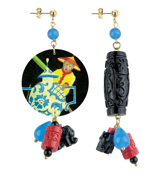 Orecchini Circle Classico Scimmia Con Vaso - Lebole Maison