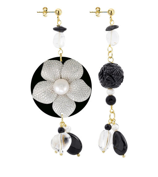 Orecchini Circle Classico Fiore Gioiello Perla - Lebole Maison