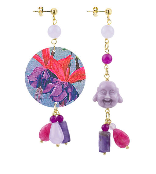 Orecchini Circle Classico Fiore Lilla - Lebole Maison