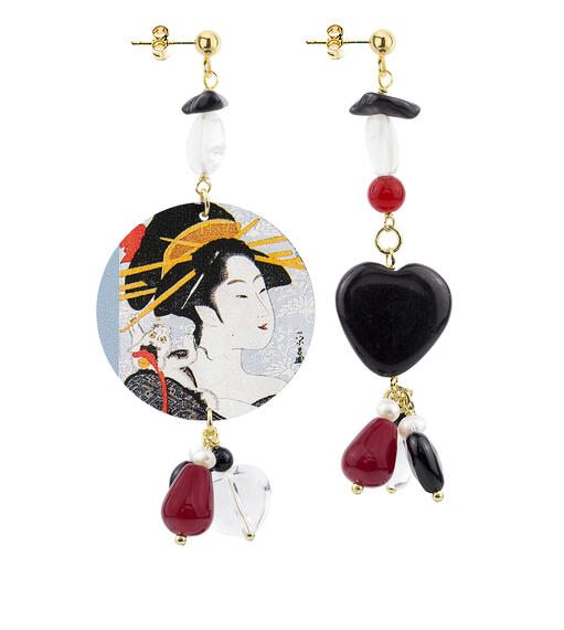 Orecchini Circle Classico Geisha Nero - Lebole Maison