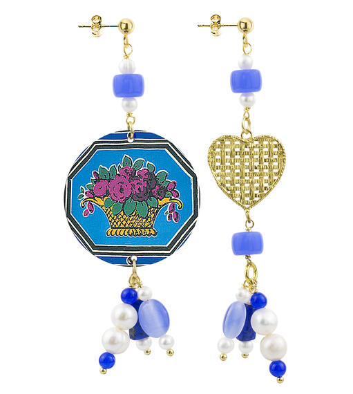 Orecchini Circle Classico Fiore Viola Perla - Lebole Maison