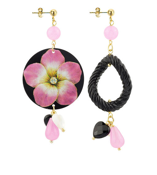 Orecchini Circle Classico Fiore Rosa Rosa - Lebole Maison