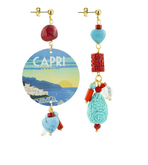 Orecchini Circle Classico Capri Rubino - Lebole Maison