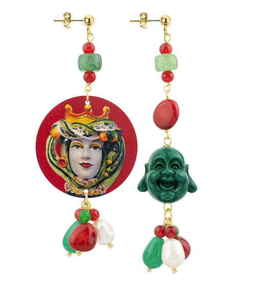 Orecchini Circle Classico Testa Di Moro Rubino - Lebole Maison