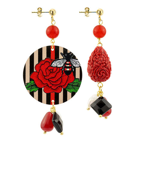 Orecchini Circle Classico Rosa E Ape Rubino - Lebole Maison