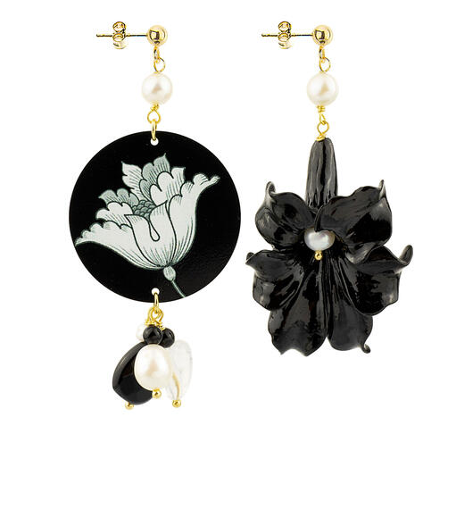 Orecchini Circle Classico Fiore Bianco Perla - Lebole Maison