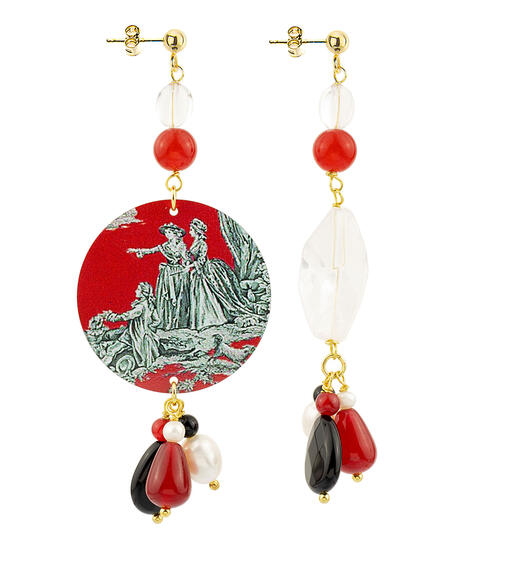 Orecchini Circle Classico Toile De Juoy Rubino - Lebole Maison