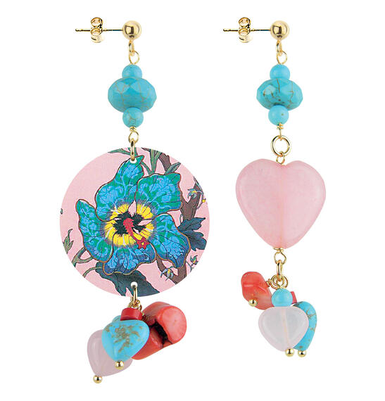 Orecchini Circle Piccolo Fiore Celeste - Lebole Maison
