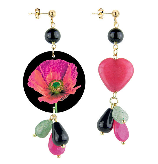 Orecchini Circle Piccolo Papavero Rosso - Lebole Maison