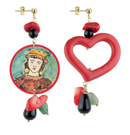 Orecchini Circle Piccolo Testa Sicilia Rosso - Lebole Maison