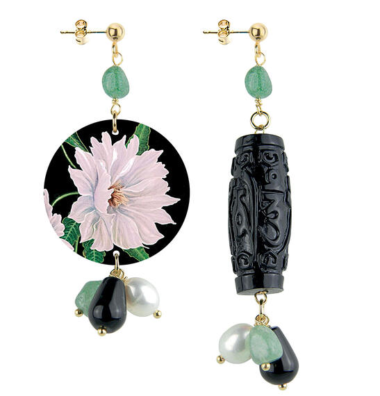 Orecchini Circle Piccolo Fiore Bianco - Lebole Maison