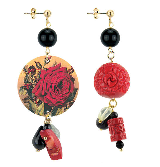 Orecchini Circle Piccolo Rosa Rosso - Lebole Maison