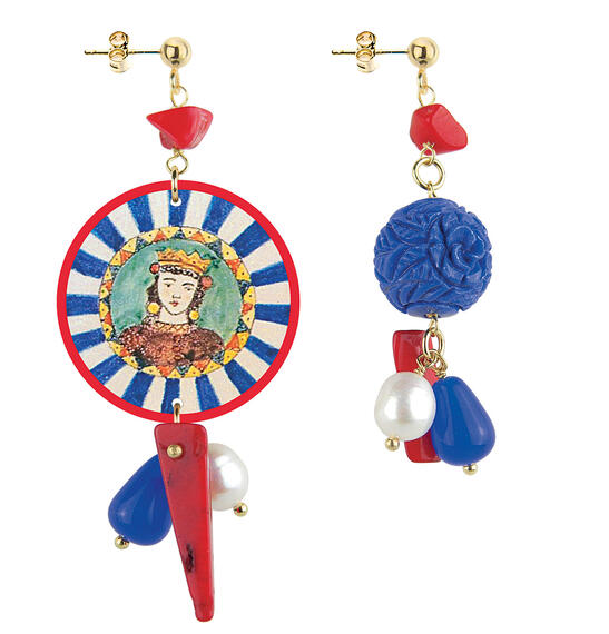 Orecchini Circle Piccolo Ruota Siciliana Blu - Lebole Maison