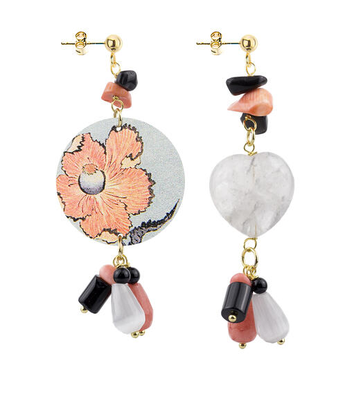 Orecchini Circle Piccolo Papavero Nero - Lebole Maison