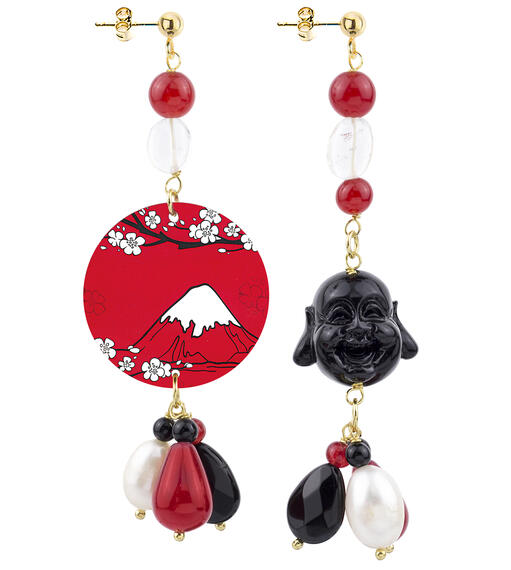 Orecchini Circle Piccolo Monte Fuji Rubino - Lebole Maison