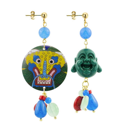 Orecchini Circle Piccolo Drago Azzurro - Lebole Maison