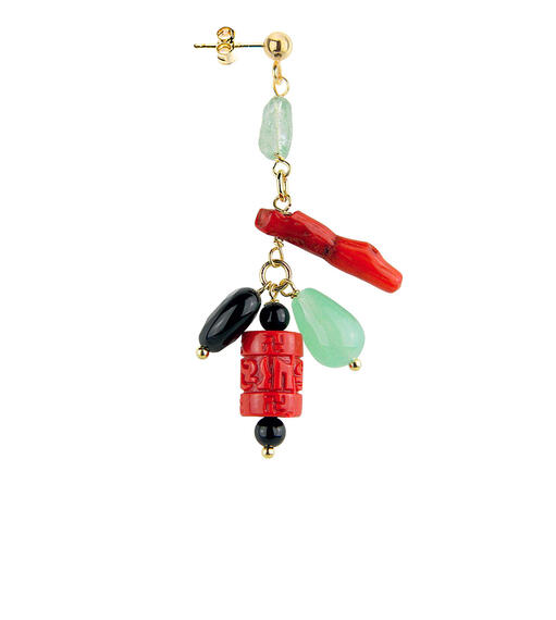 Orecchino Ciuffo Verde Giada - Lebole Maison