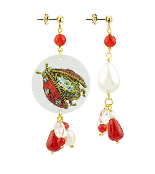 Orecchini Circle Piccolo Coccinella Perla - Lebole Maison