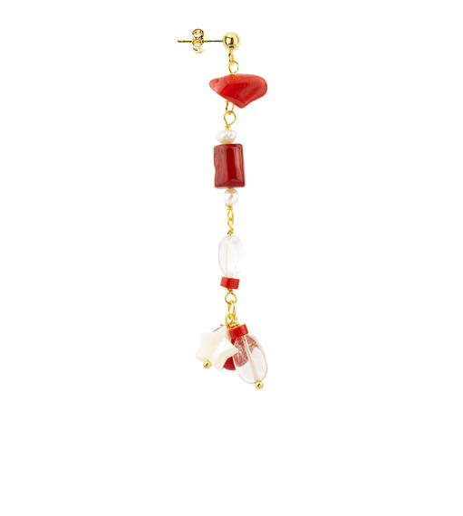 Orecchino Cascata Pietre Rubino - Lebole Maison